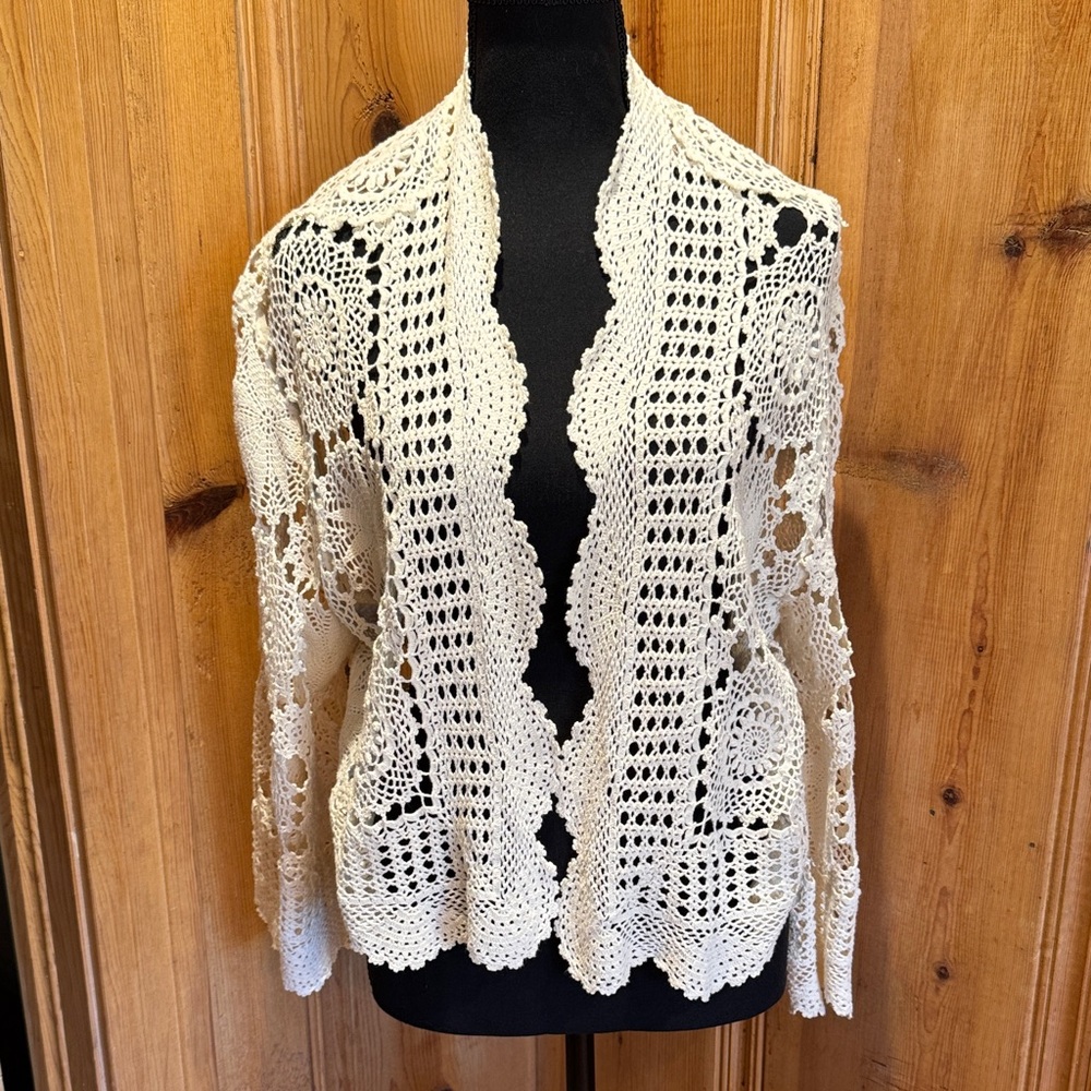 Boho crochet short jacket